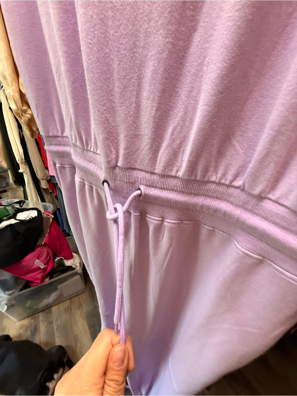 Cap-Sleeve Lilac Drawstring Jumpsuit - Picture 4 of 9